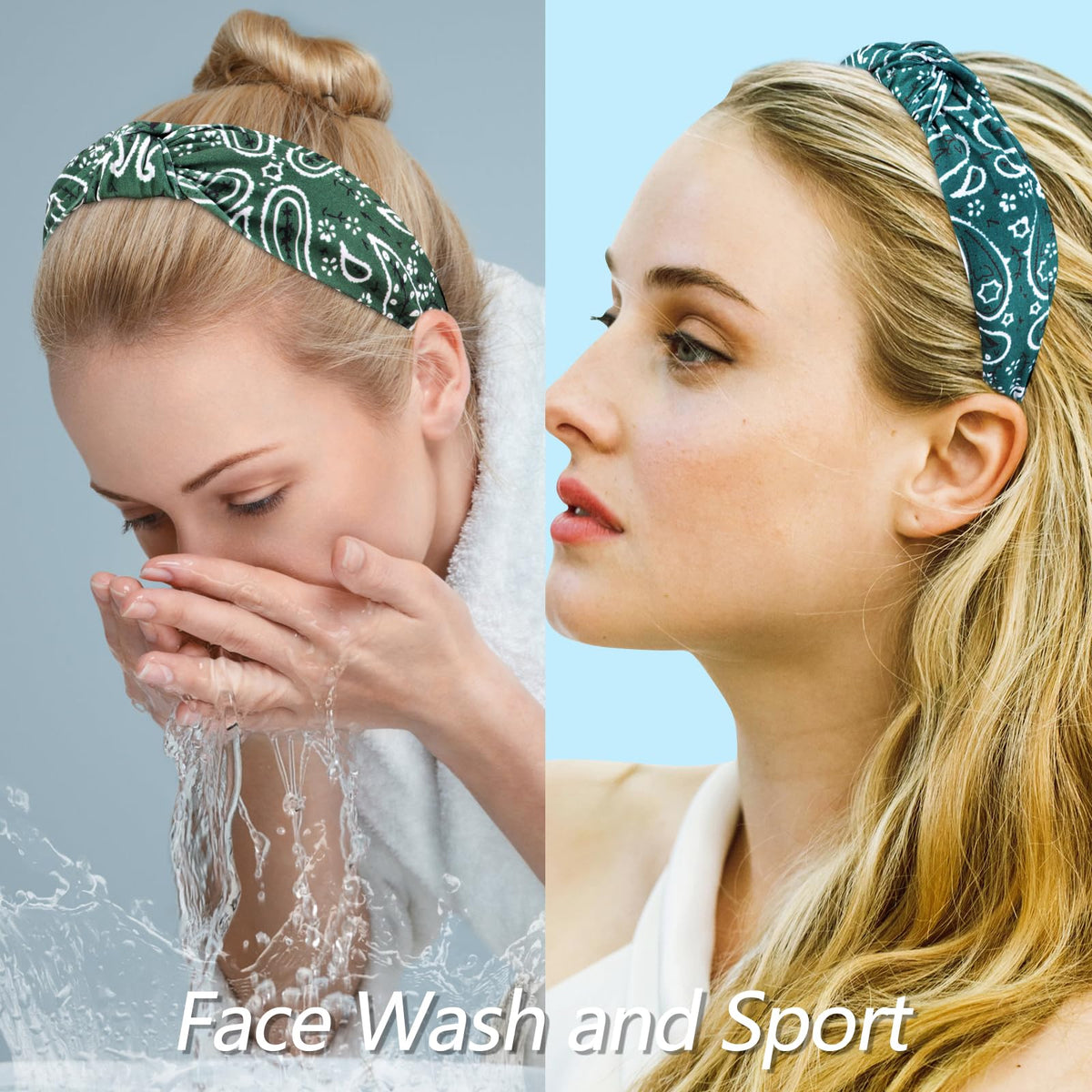 VELSCRUN headband styled on thick hair showing strong hold and comfortable coverage
