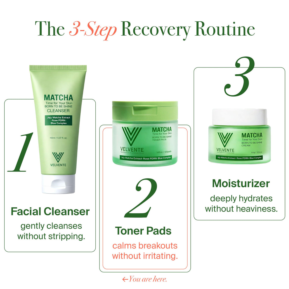 VELVENTE lifestyle shot on bathroom counter illustrating daily routine convenience