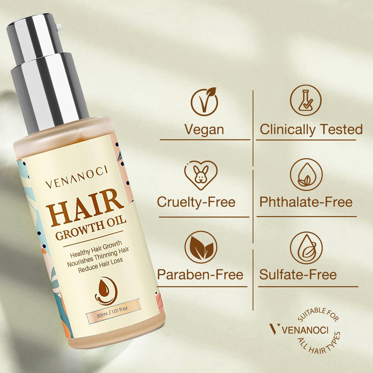 Venanoci before and after hair comparison, visual of fuller-looking, stronger hair