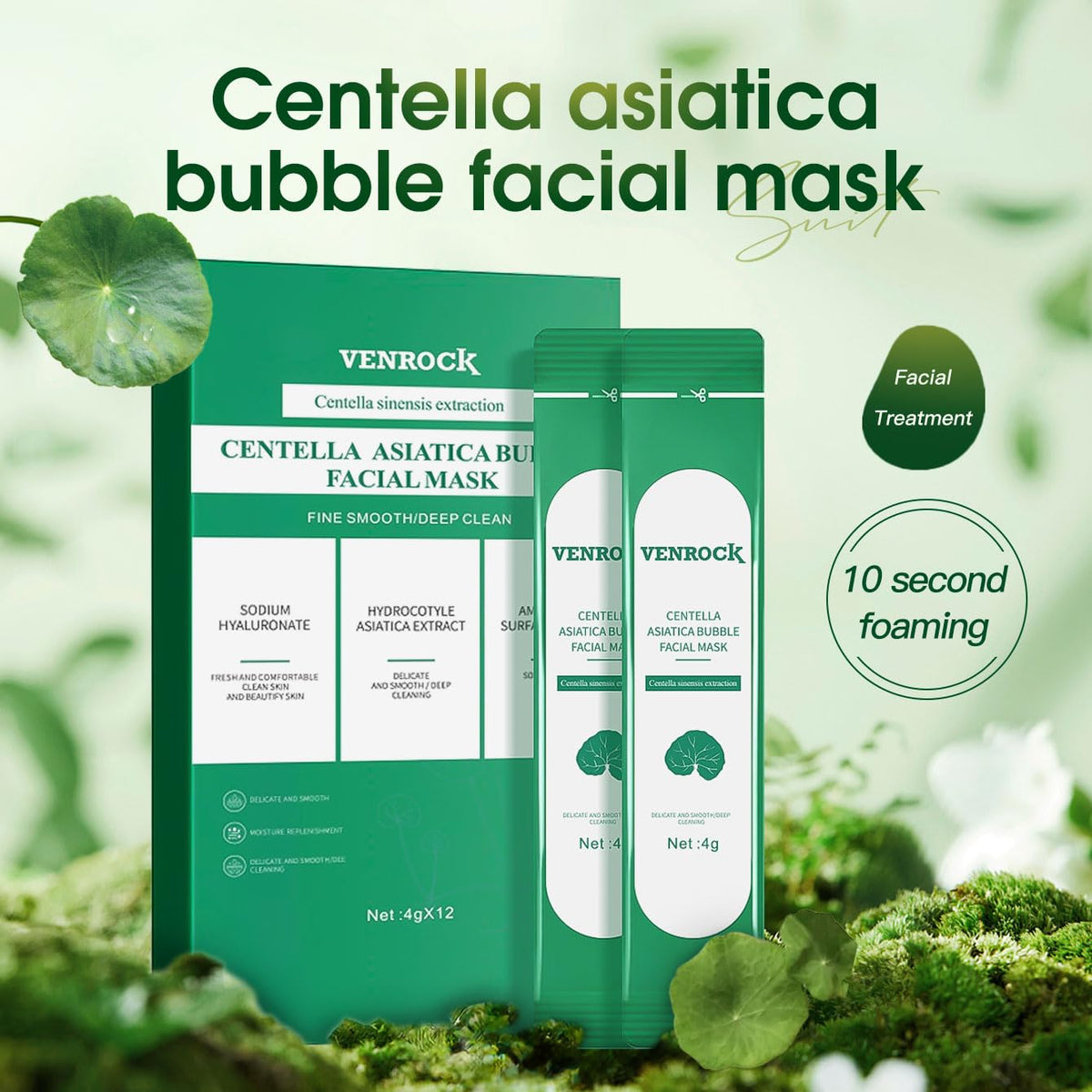 VENROCK applying foaming mask on face for gentle cleansing