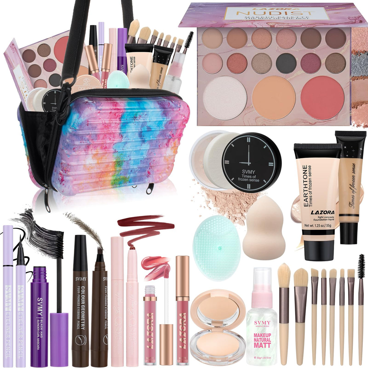 venshun front packaging showing compact travel makeup kit and gift-ready case