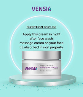 VENSIA on bathroom vanity in lifestyle shot, implies daily routine benefit