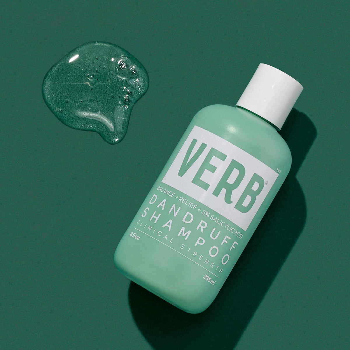 VERB label close-up with ingredient list and active 3% salicylic acid detail