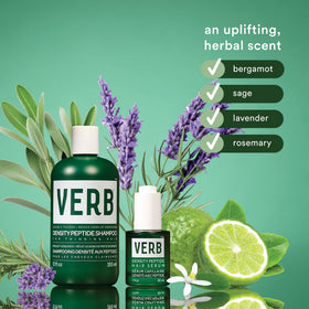 VERB side-by-side visual representation of improved density, indicates fuller hair outcome benefit