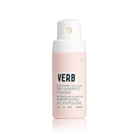 VERB dry shampoo powder front packaging showing bottle and label benefits
