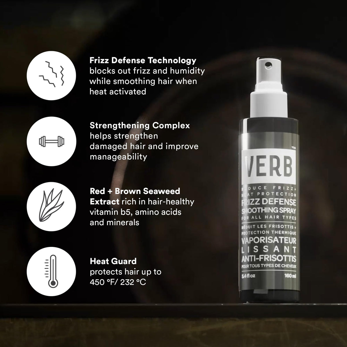 VERB application on damp hair for smoother blowout and frizz control