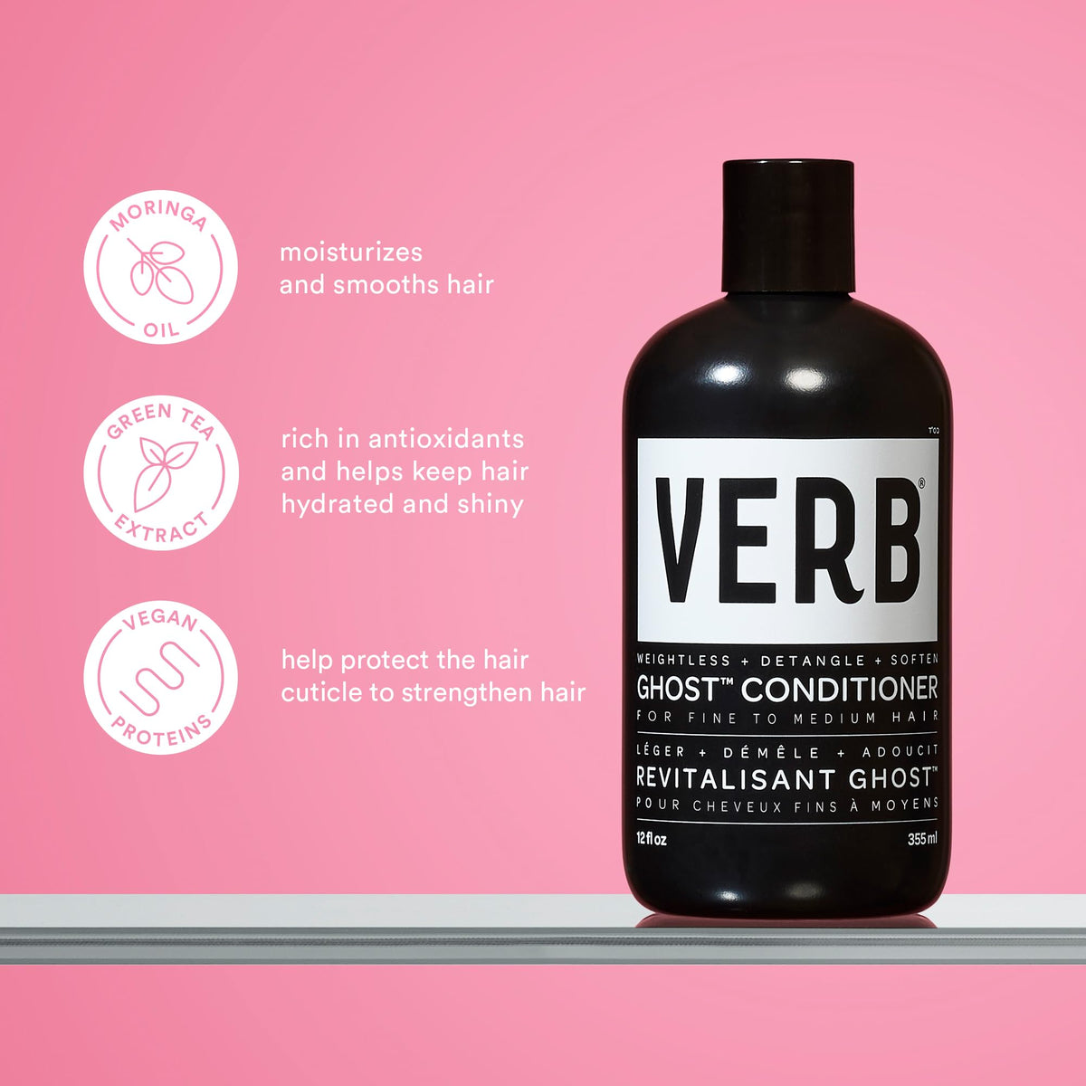 VERB Frizz Defense Smoothing Spray sample bottle offering heat protection