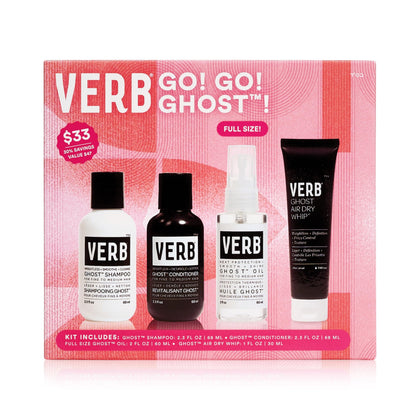 VERB Ghost kit front packaging shows compact travel-ready styling benefits