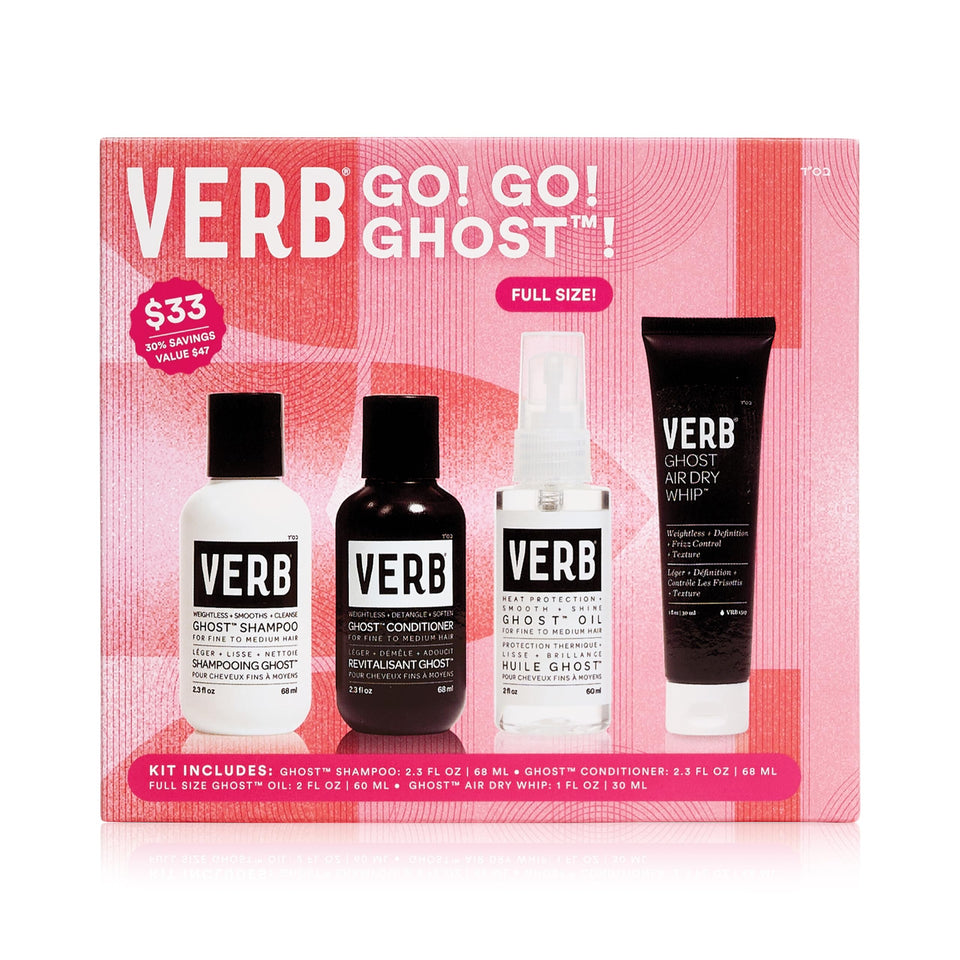 VERB Ghost kit front packaging shows compact travel-ready styling benefits