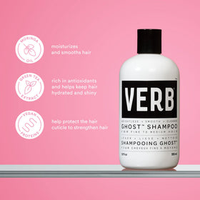 VERB Ghost Oil drop in hand demonstrating lightweight shine boost