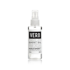 VERB front bottle view showing compact design and clear label, conveys lightweight benefit