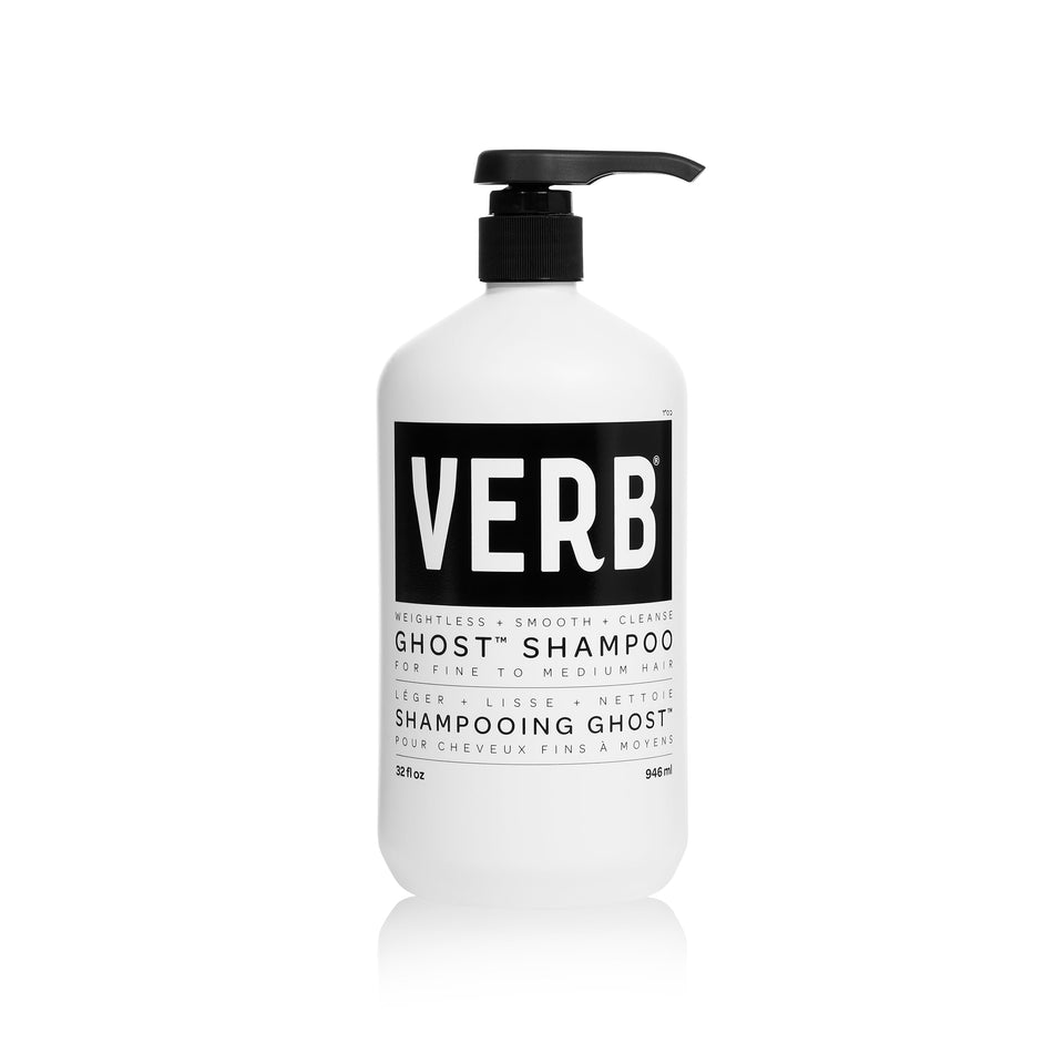 VERB Ghost Shampoo front bottle showing branding and 32 fl oz size for simple identification