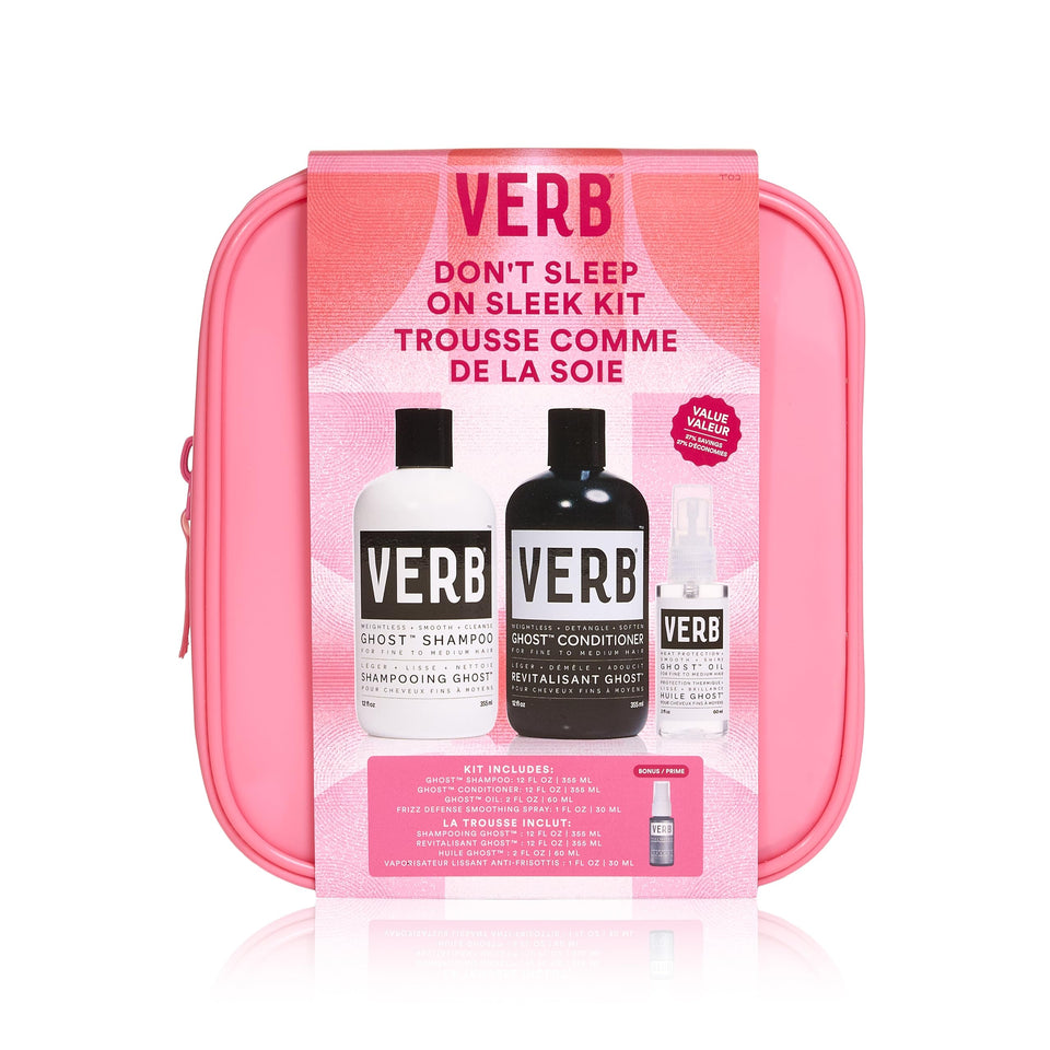 VERB front packaging of Ghost Trio Kit showing complete set and benefits