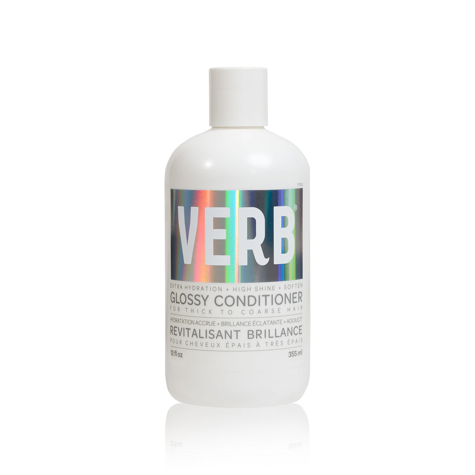 VERB front packaging shows glossy conditioner and clear benefits