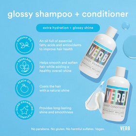 VERB glossy pump dispensing shampoo texture demonstrating creamy hydration benefit