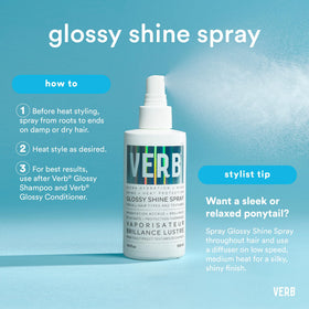 VERB close-up of Glossy Shine Spray nozzle demonstrating easy misting