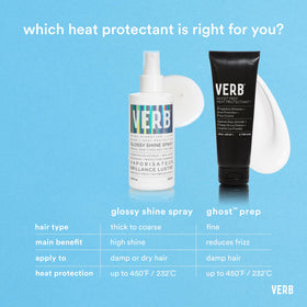 VERB misting on hair texture showing lightweight shine and hydration