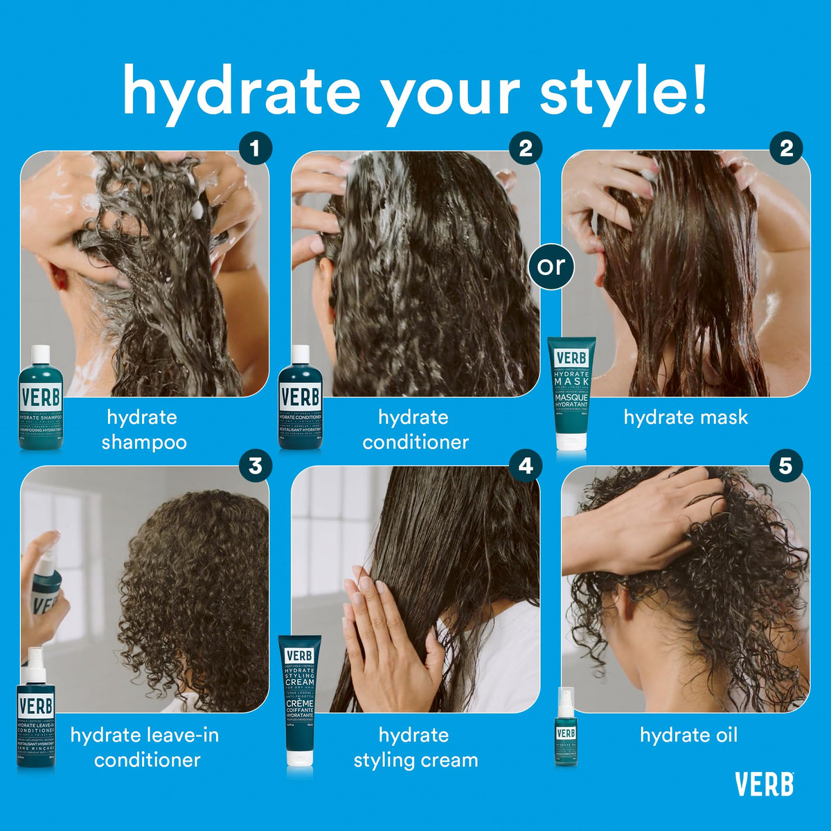 VERB hydrate conditioner 32 oz bottle held to show true size