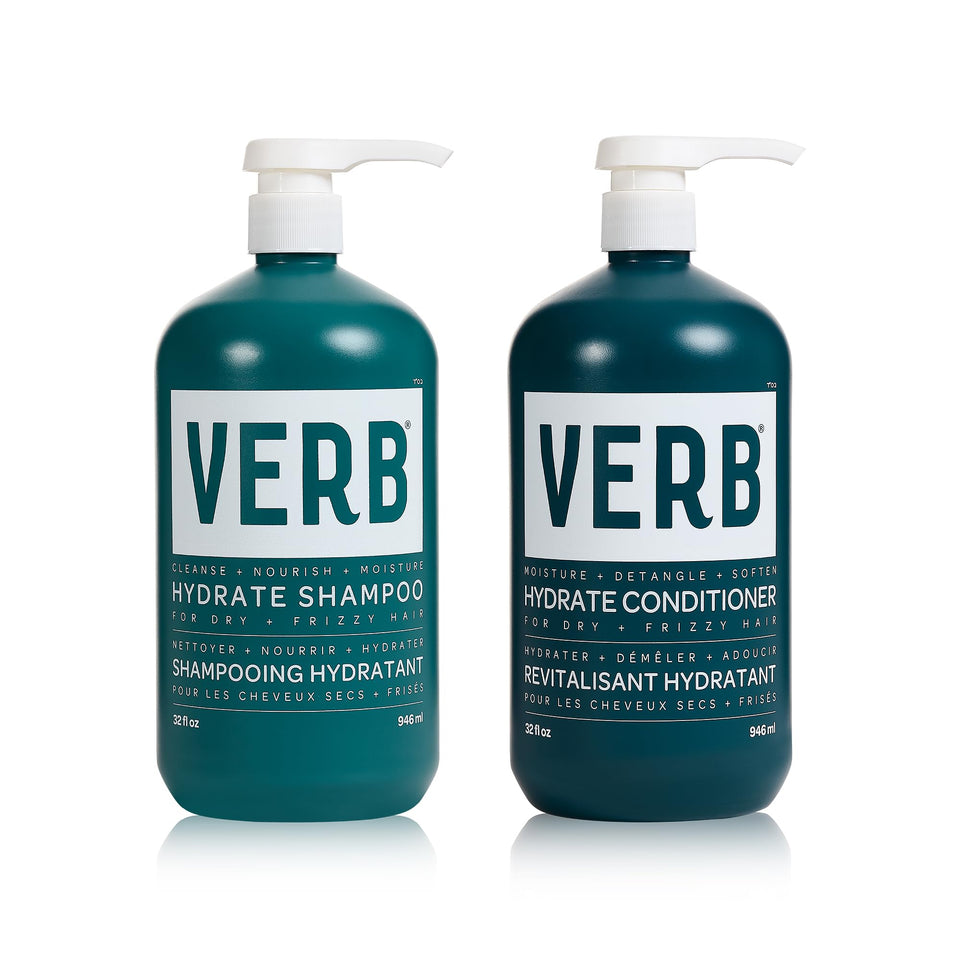 VERB hydrate duo front packaging shows full-size bottles and benefits