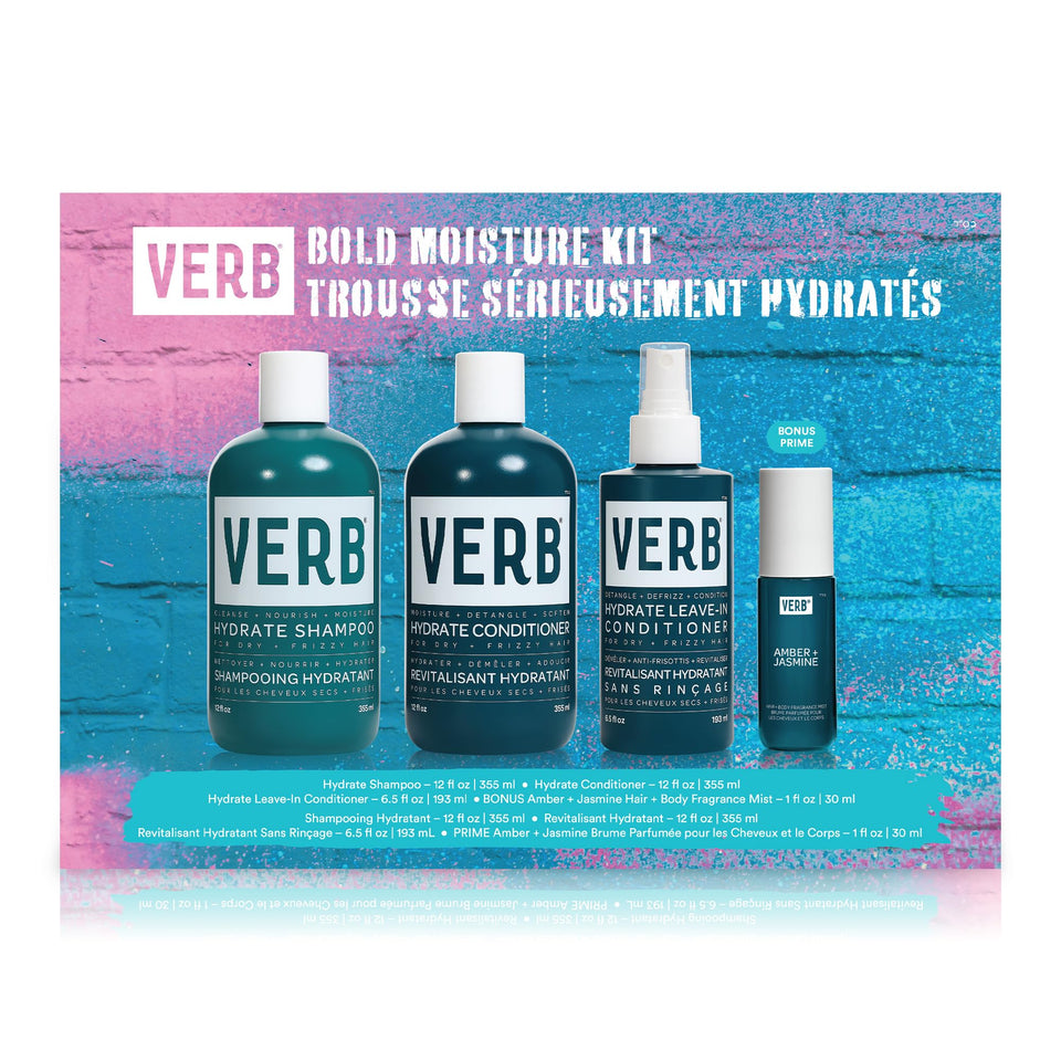 VERB hydrate kit front packaging shows full set and benefits