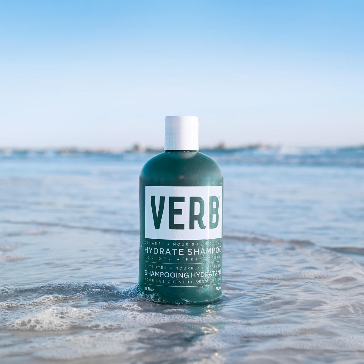 VERB before and after hair comparison showing reduced frizz and smoother hair benefit