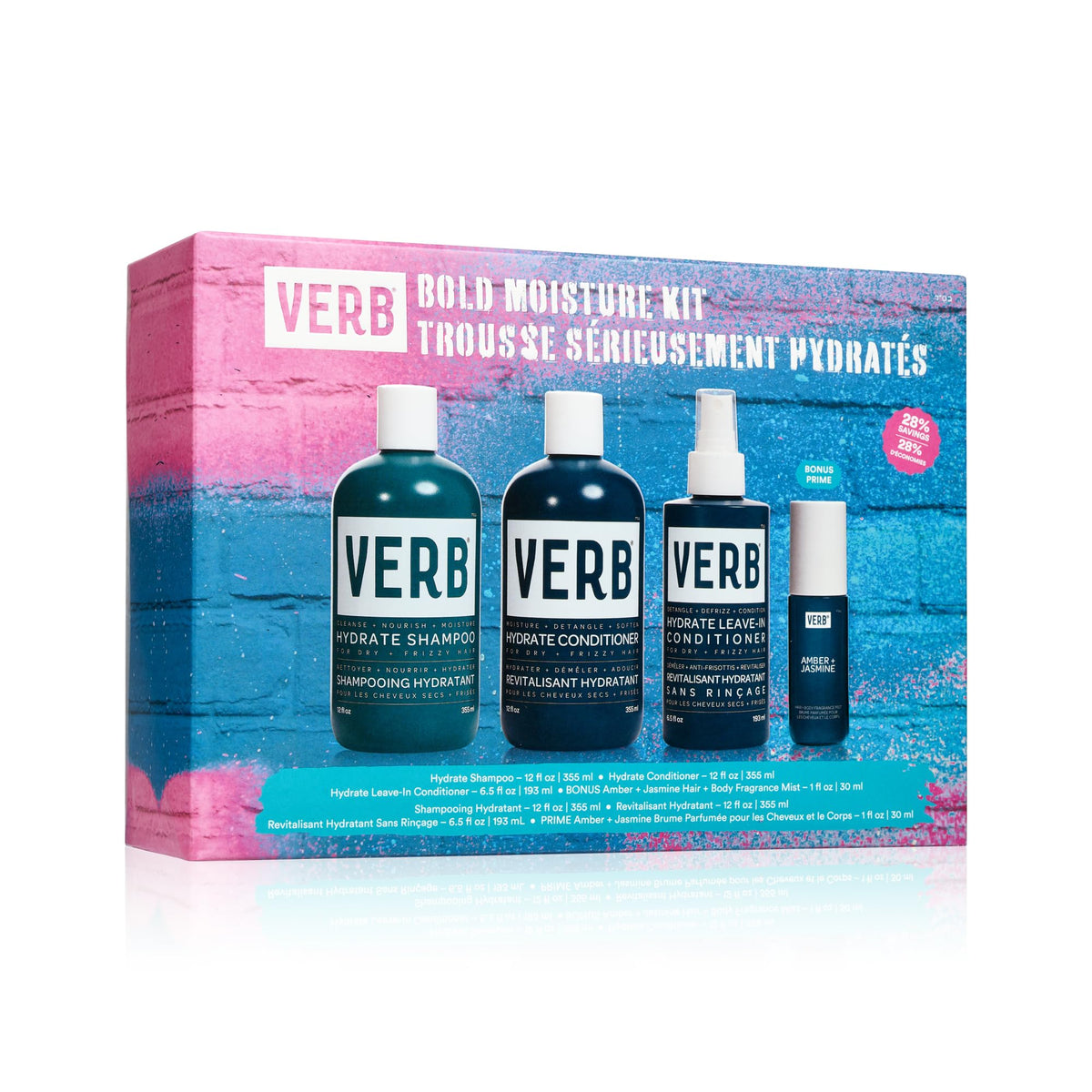 VERB kit contents laid flat overview showing each product included