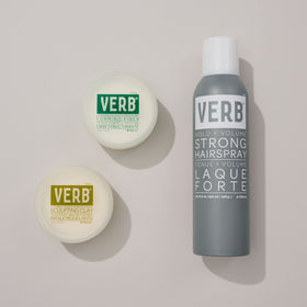 Textured dry hair styled with VERB sculpting clay demonstrating natural separation
