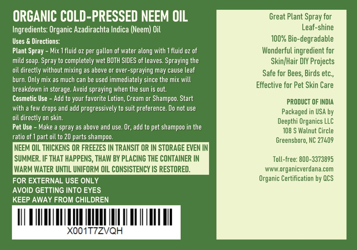 Verdana neem oil spray applied to plant leaves restoring natural shine benefit