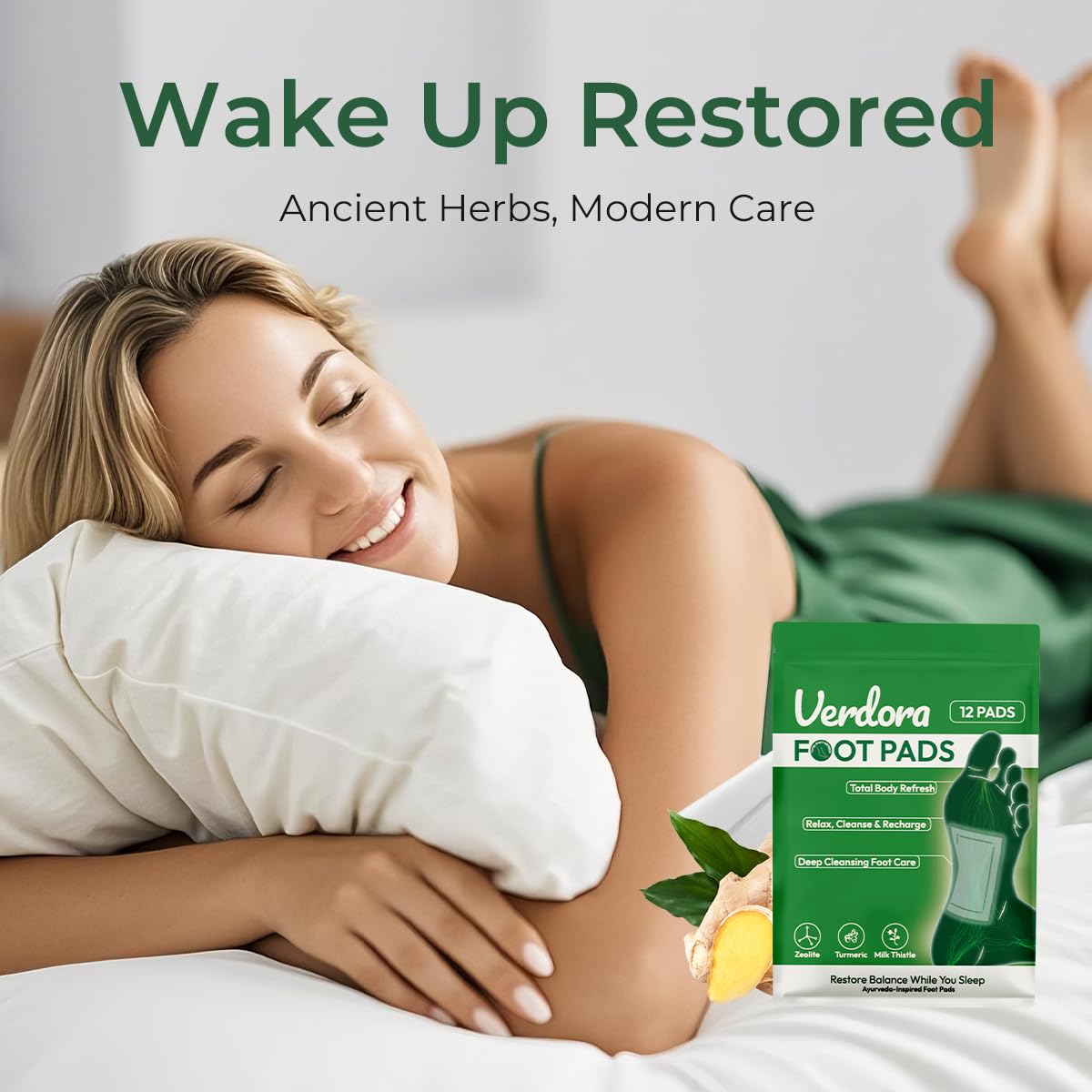 VERDORA pad close-up texture highlighting natural ingredients and soothing contact