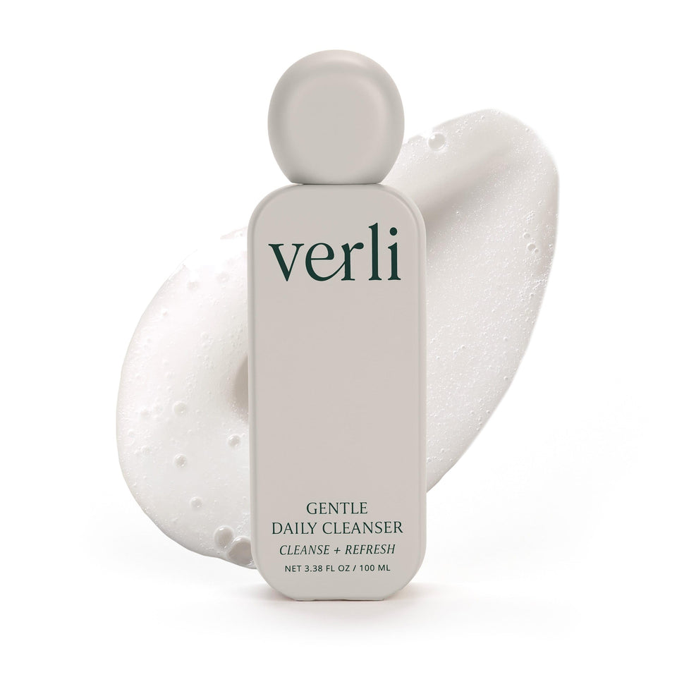 Verli front packaging showing bottle and label for gentle hydrating cleanse