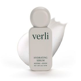 Verli serum front bottle showing clean design and size benefit