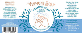 VERMONT SOAP back-label details showing certifications and ingredient clarity