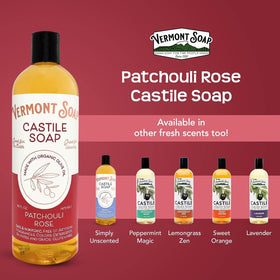 Vermont Soap bottle beside recyclable packaging promoting reduced plastic waste
