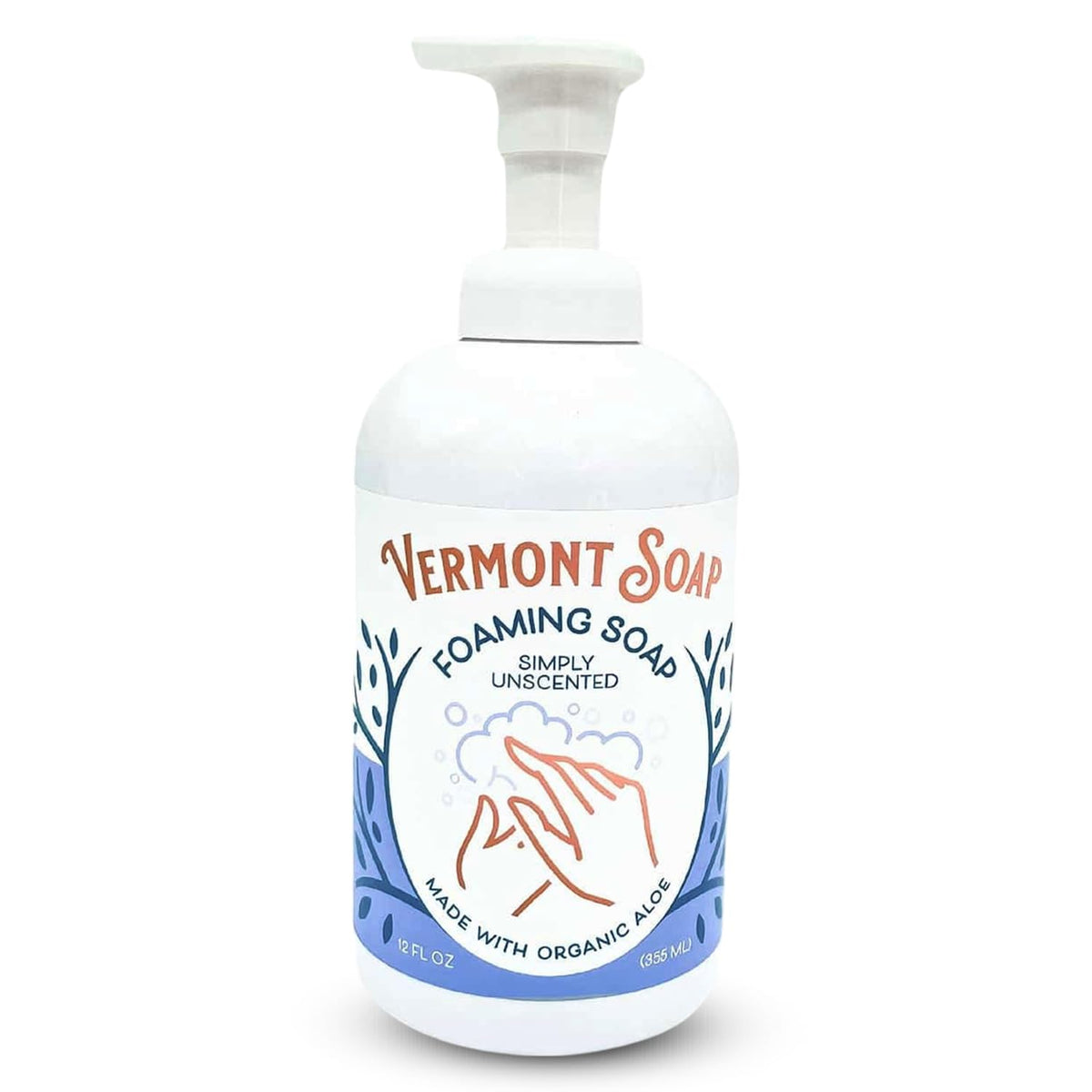 VERMONT SOAP front packaging showing neutral label and 12 oz size for gentle cleansing