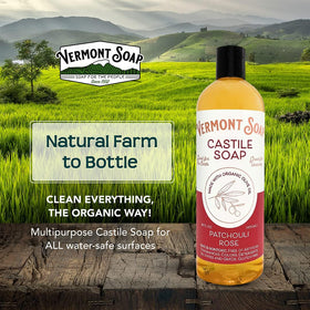 Vermont Soap in shower with loofah demonstrating effective daily body cleansing