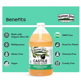 Vermont Soap bottle with aloe and peppermint ingredients emphasizing natural origin