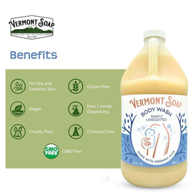 Vermont Soap arrangement of organic oils showing natural ingredient benefits