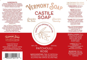 Vermont Soap organic ingredients display showing farm to bottle transparency