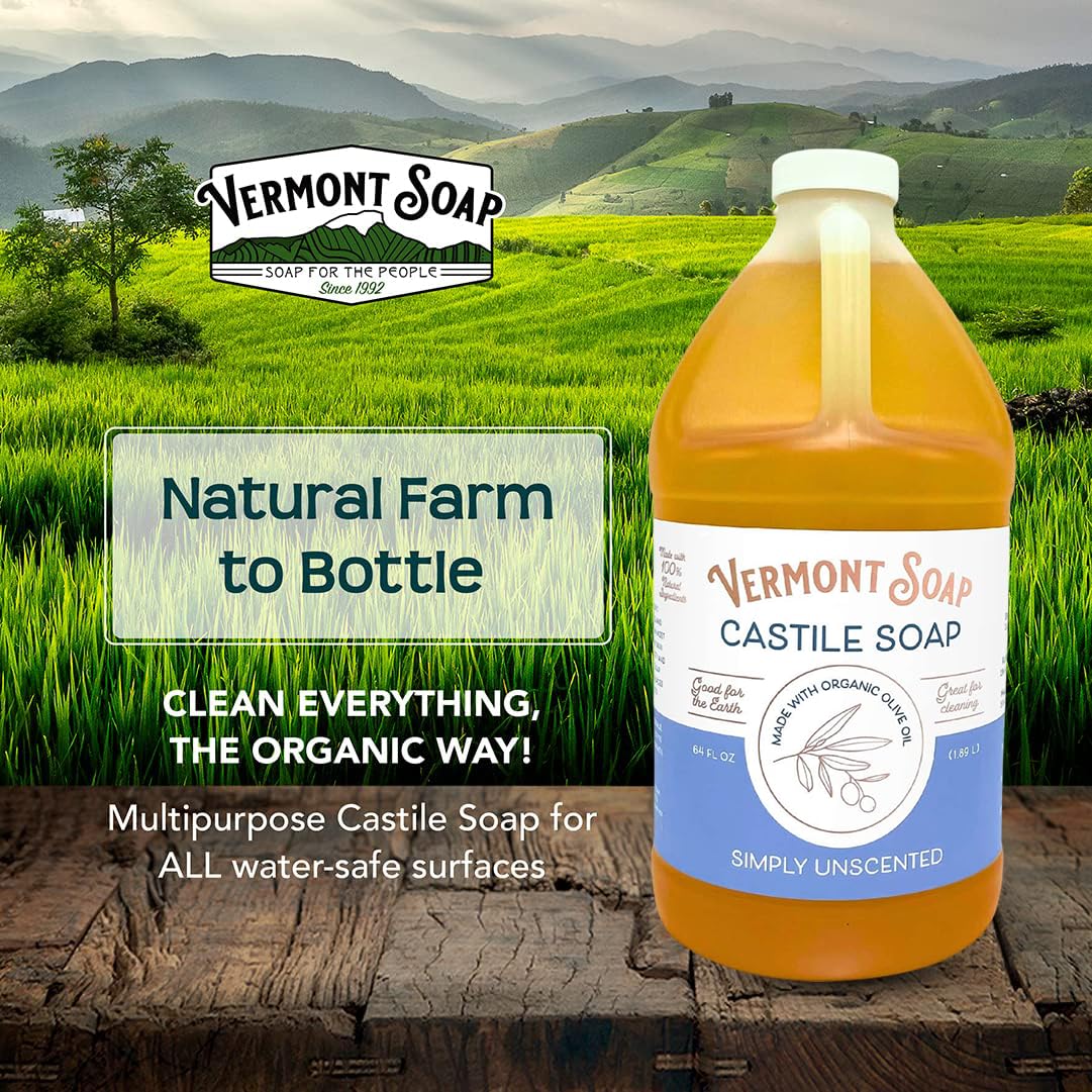 Vermont Soap diluted in kitchen spray bottle for eco cleaning