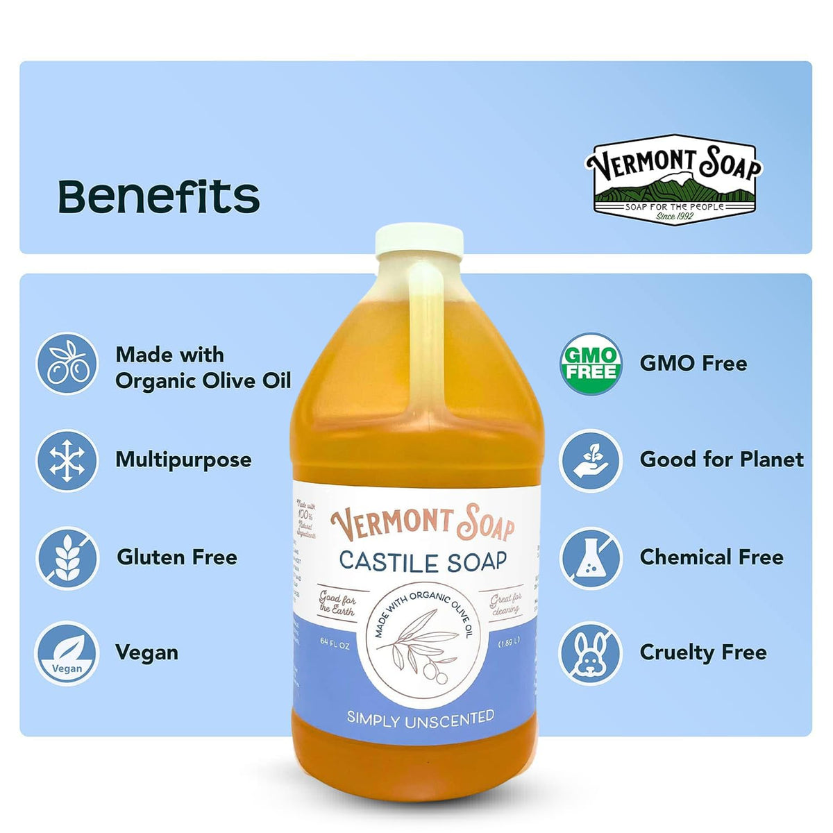 Vermont Soap label detail showing USDA organic certification and trust