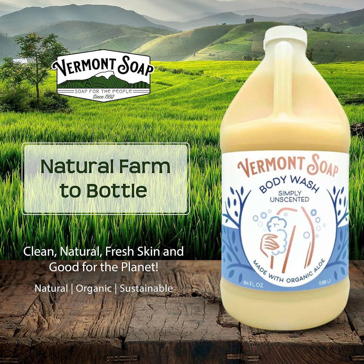 Vermont Soap label with USDA organic badge highlighting certified sourcing