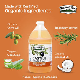 Vermont Soap label close-up showing USDA Organic certification and ingredient trust
