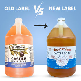 Vermont Soap pouring from gallon into dispenser for effortless refill