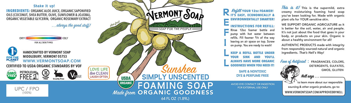 Vermont Soap foam texture close-up illustrating gentle moisturizing lather