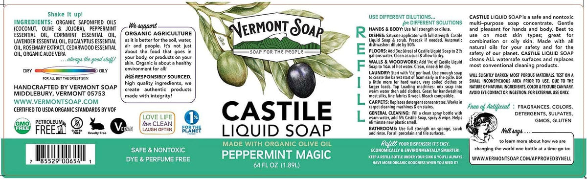 Vermont Soap pouring texture close up highlighting gentle, concentrated lather