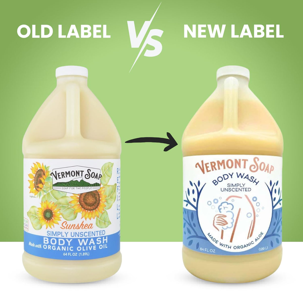 Vermont Soap pump dispensing gel for easy, controlled use benefit