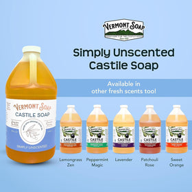 Vermont Soap used as shampoo in shower for mild cleansing