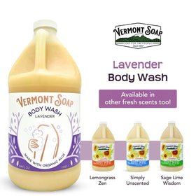 VERMONT SOAP in-shower lifestyle shot demonstrating gentle cleansing