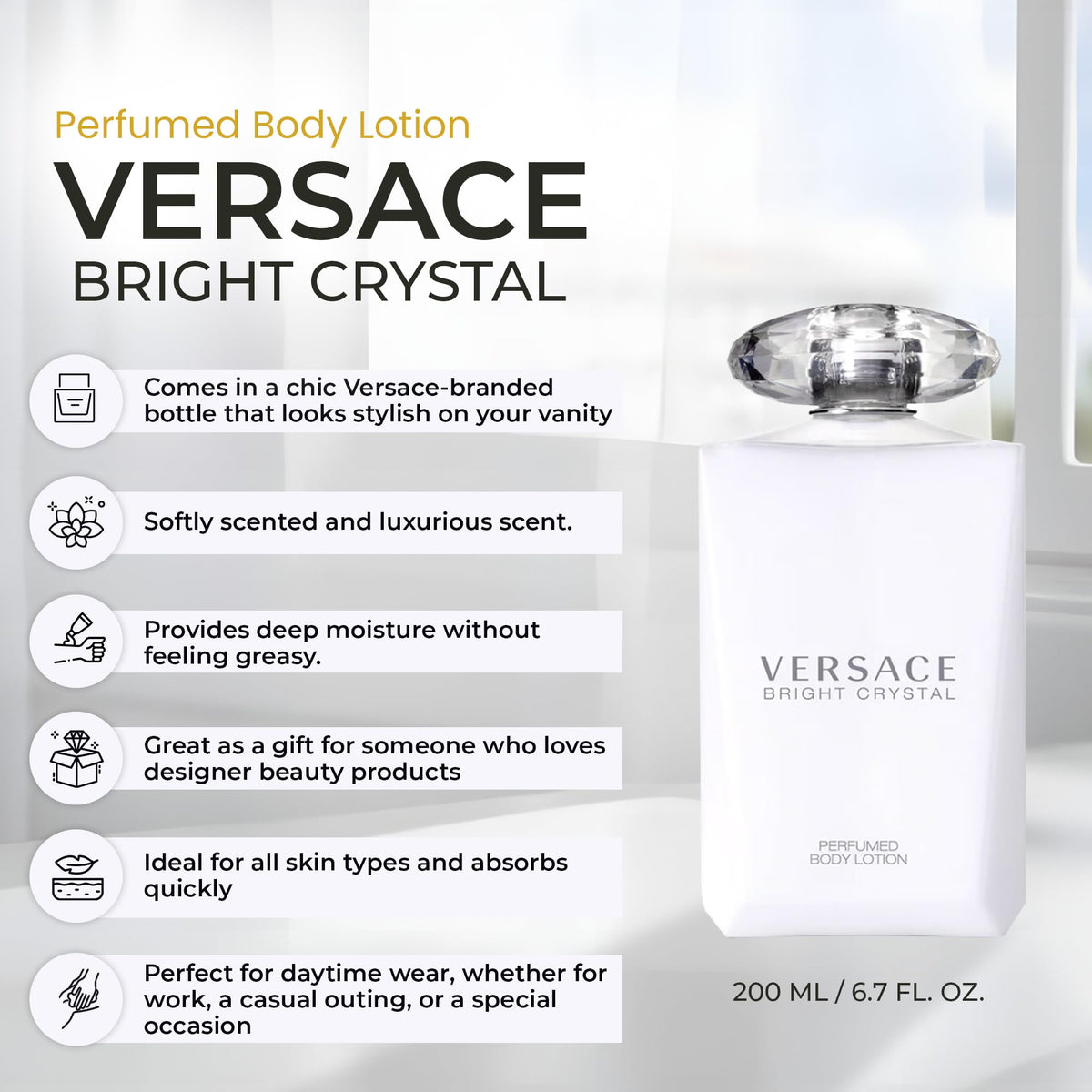 Versace Bright Crystal cream texture close-up showing smooth hydration