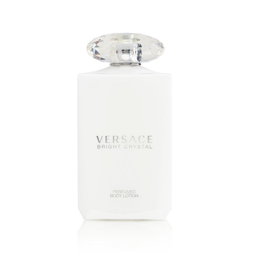 Versace Bright Crystal bottle front showing label and moisturized-skin benefit